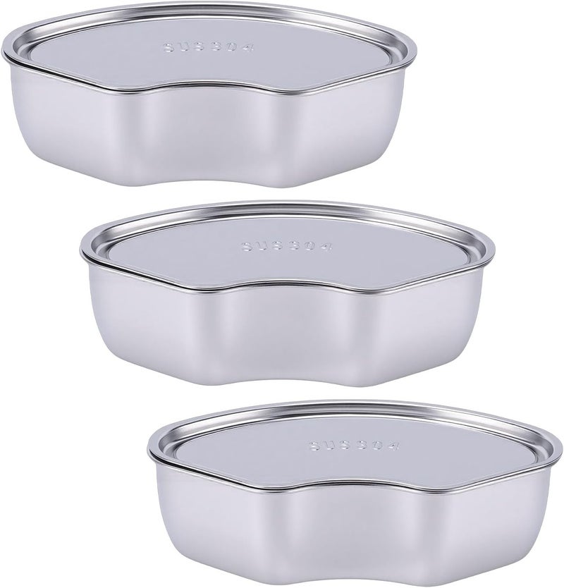 3 Pcs Fan Shaped Steaming Box Divided Steaming Tray 304 Stainless Steel for Kitchen Cooking with Stackable Design Even Heating - Image 1