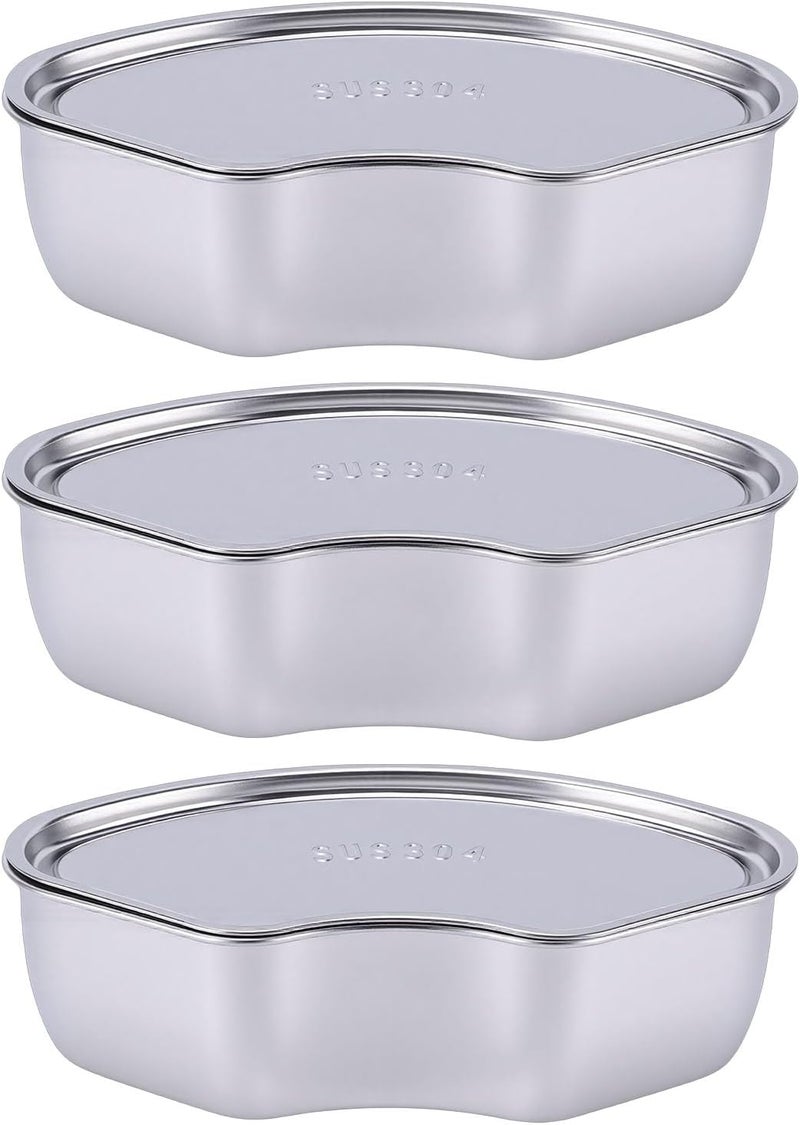 3 Pcs Fan Shaped Steaming Box Divided Steaming Tray 304 Stainless Steel for Kitchen Cooking with Stackable Design Even Heating - Image 3