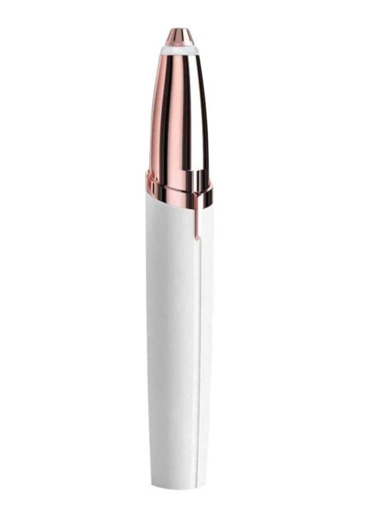 ELTRAZONE Eyebrow Hair Remover Trimmer, Instant and Painless - White/Rose Gold - Image 1