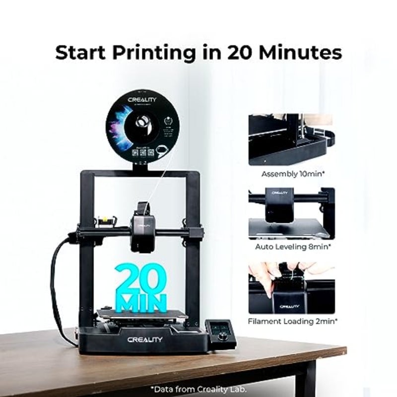 3D Printer for DIY enthusiasts, aluminum alloy frame, black finish, 250mm/s speed with CR Touch auto-leveling, Sprite direct extruder, auto-load filament, dual Z-axis, 22×22×25cm build volume - Image 2