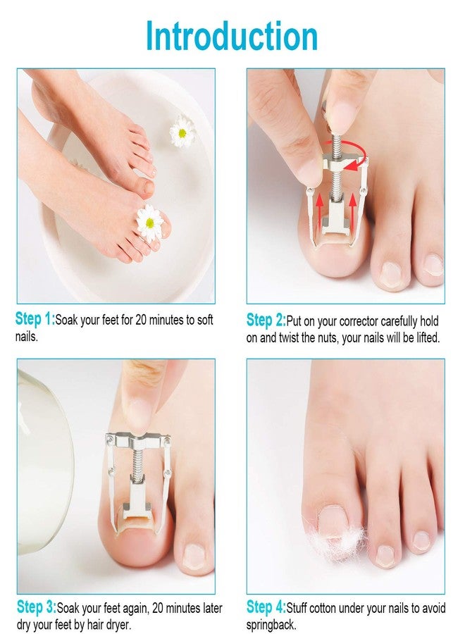 Mudder 2 Pieces Ingrown Toenail Lifter Ingrown Toenail Tool Toe Clamp Stainless Steel Foot Care Tool for Paronychia (Silver) - Image 5