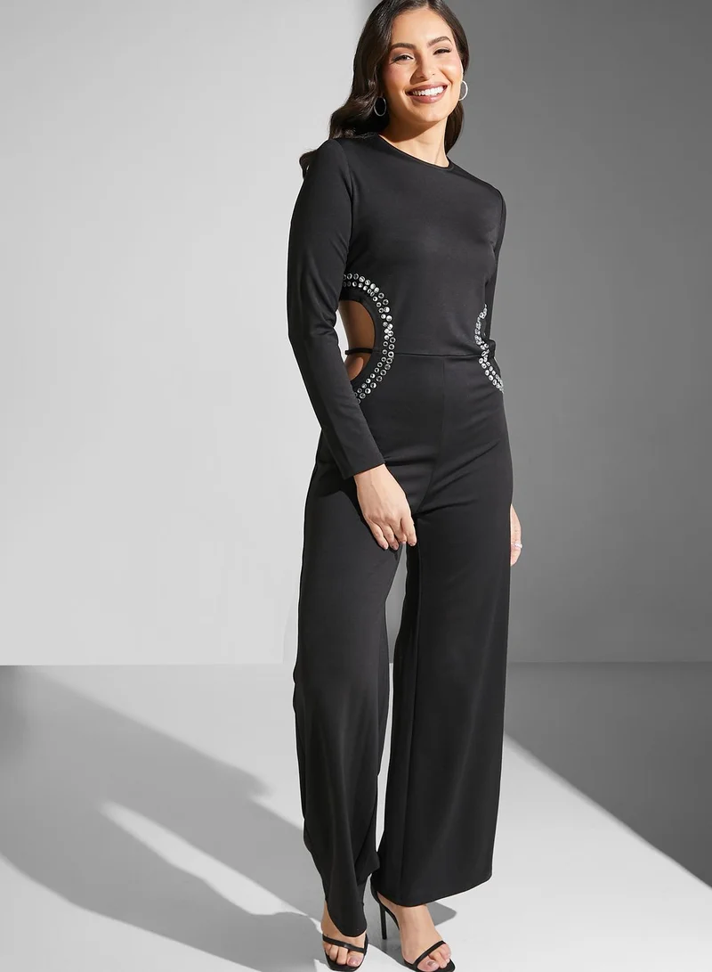 Ella Limited Edition Embellished Waist Cut Out Detail Jumpsuit
