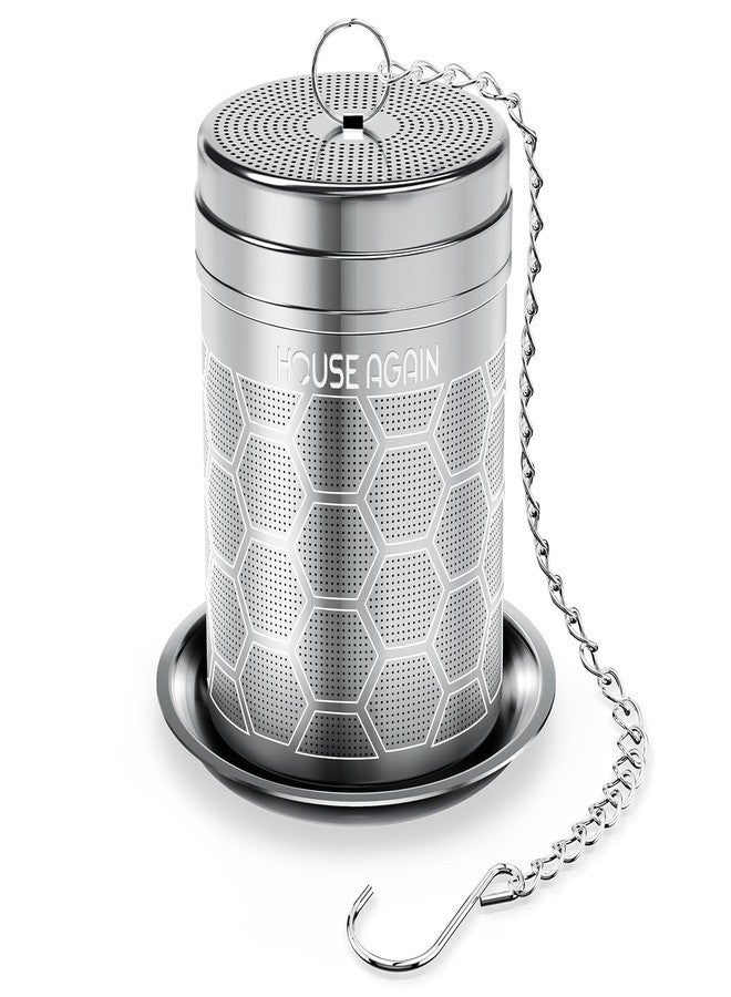 House Again Tea Infusers, Extra Fine Mesh Tea Strainers for Loose Tea, Updated Slim Threaded Lid & 304 Stainless Steel, Filter Bags Diffusers, Loose Leaf Tea Steeper for Brew Tea Spices & Seasonings - Image 1