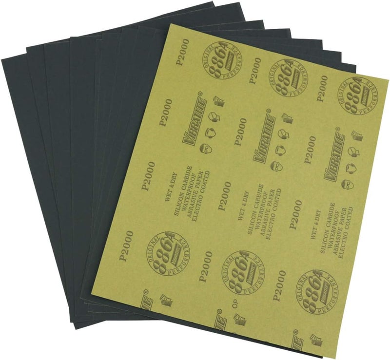 MAXMAN MAXAMN 2000 Grit Sandpaper, Wet Dry Sandpaper Sheets 9 x 11 Inches, Silicon Carbide Abrasive Sand Paper for Wood Furniture Finishing, Metal Sanding, Automotive Polishing, DIY Projects, 10 Sheets - Image 1