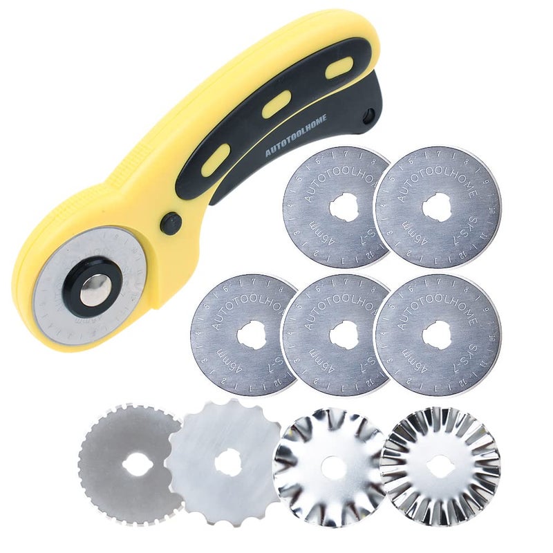 AUTOTOOLHOME مجموعة قاطع دوار AUTOTOOLHOME 45 مم مع 9 شفرات دوارة بديلة - Image 1