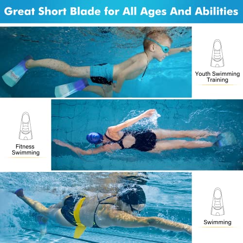 Gintenco Swim Fins, Kids Swim Training Fins for Lap Swimming, Travel Size Flippers with Mesh Bag, Silicone Swimming Fins for Kids Teens Adults Women Men - Image 4