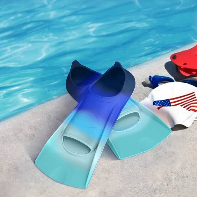 Gintenco Swim Fins, Kids Swim Training Fins for Lap Swimming, Travel Size Flippers with Mesh Bag, Silicone Swimming Fins for Kids Teens Adults Women Men - Image 2