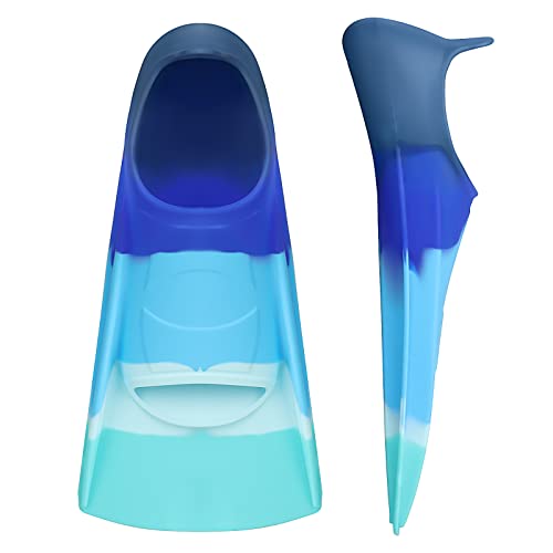Gintenco Swim Fins, Kids Swim Training Fins for Lap Swimming, Travel Size Flippers with Mesh Bag, Silicone Swimming Fins for Kids Teens Adults Women Men - Image 1