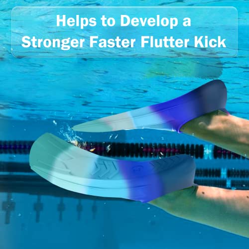 Gintenco Swim Fins, Kids Swim Training Fins for Lap Swimming, Travel Size Flippers with Mesh Bag, Silicone Swimming Fins for Kids Teens Adults Women Men - Image 3