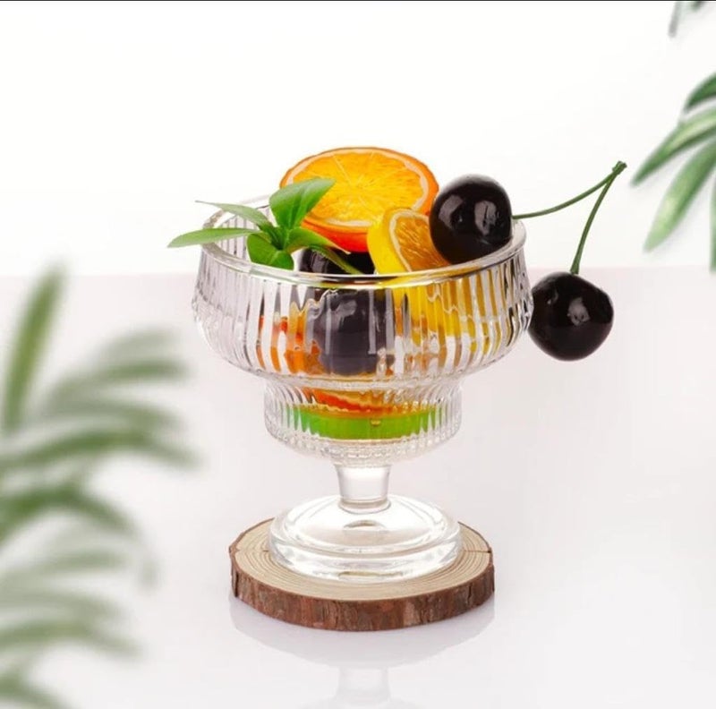 HAPPY BORN Faluda Ice Cream Bowl for SweetsSnacks Fruit Pudding Nuts or Dip Serving Bowls Glass Dessert Cups Perfect for Sundae Ice Cream Fruit Salad Cocktail Trifle Set of 6 Pcs - Image 3
