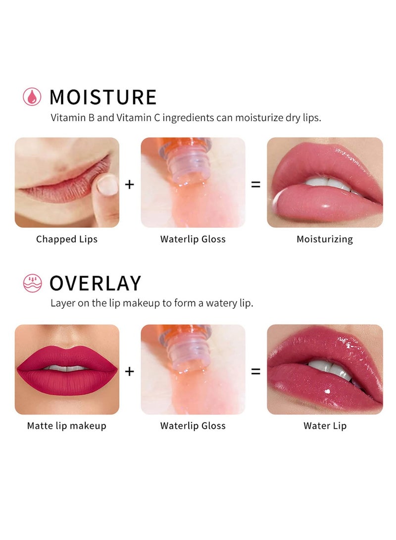 SYOSI 3 Pcs Hydrating Lip Glow Oils, Color Changing Hydrating Lip Plumping Glitter Lip Oil Smooth Moisturizing Long-lasting High Glossy Not Easy to Dip Cup - Image 5