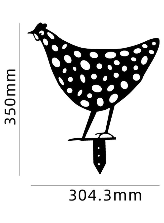 إسكدنيا مجسم ديكور فني على شكل دجاجة لتزيين أرضية حديقة المنزل أسود - Image 1