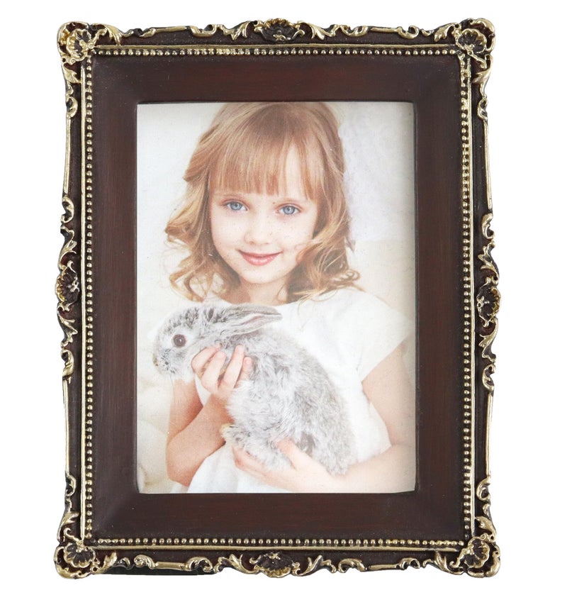 Hymmah 2.5 * 3.5inch Mini Wallet Picture Frame عتيقة إطار الصورة مزخرفة إطار راتنجات مصنوعة يدويًا مع معرض الصور اللوحي والجدار - Image 1