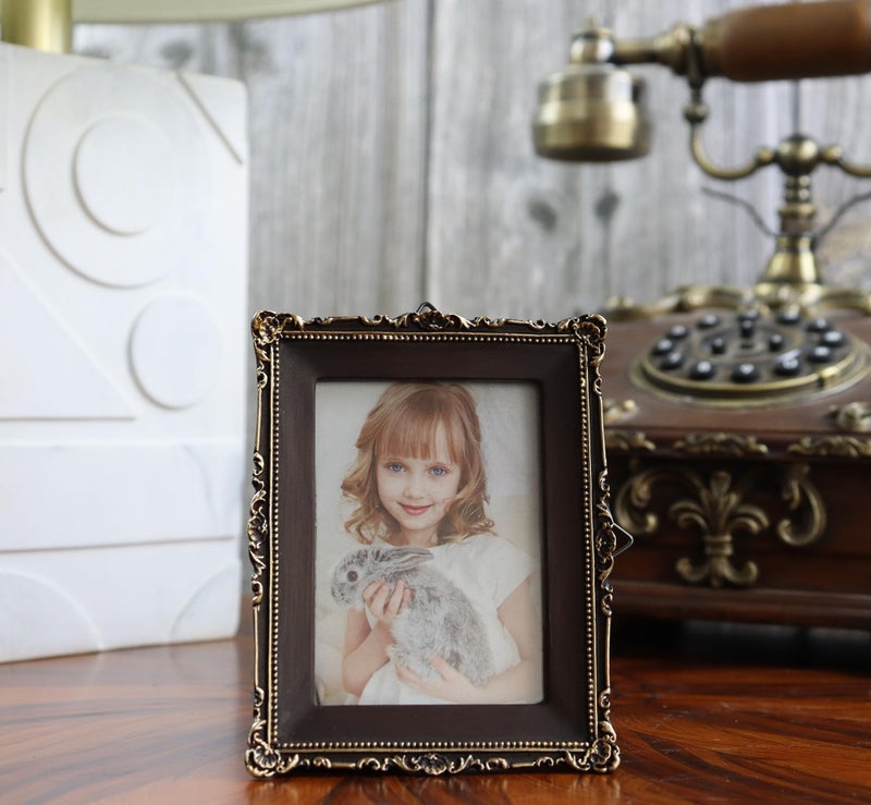 Hymmah 2.5 * 3.5inch Mini Wallet Picture Frame عتيقة إطار الصورة مزخرفة إطار راتنجات مصنوعة يدويًا مع معرض الصور اللوحي والجدار - Image 5