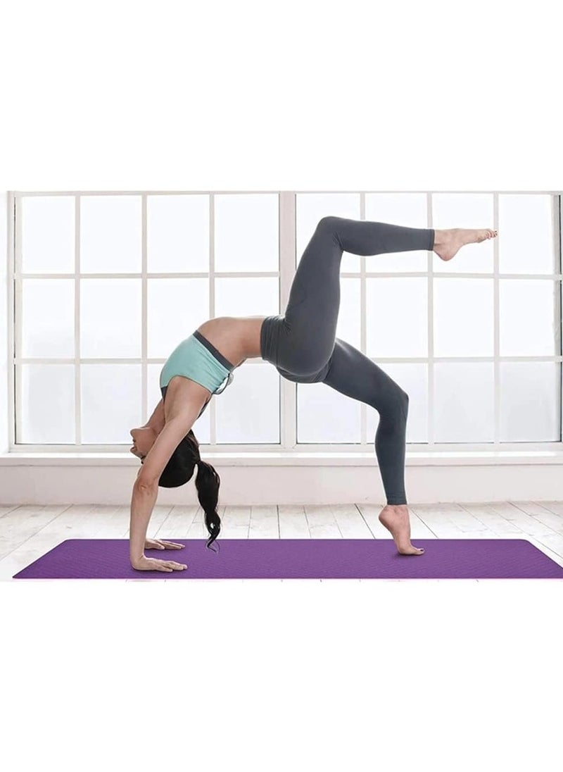 Generic 6mmYoga Mat Eco Friendly Non Slip Double Colour Thick Fitness Exercise Mat  - Image 4