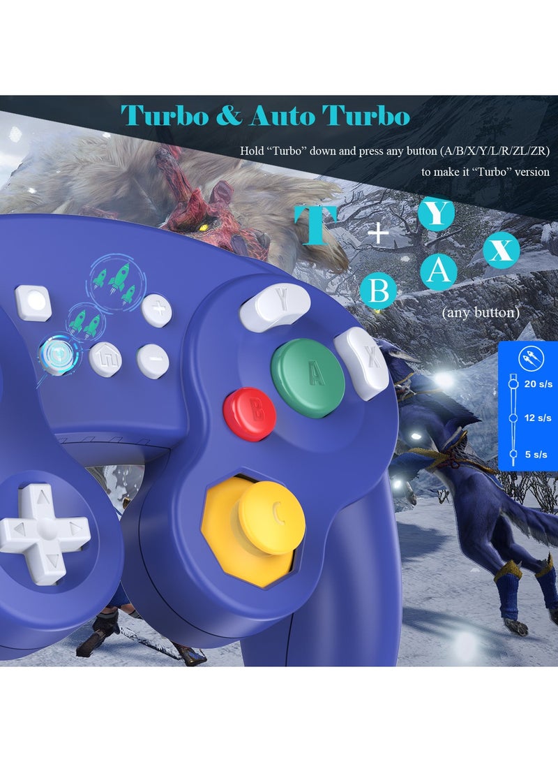Exlene Wireless Gamecube Controller Switch for Nintendo Switch/Lite/PC/Android/iOS/Steam, Support Wake Up, Motion, Adjustable Rumble, Turbo u0026 Auto Turbo - Image 3