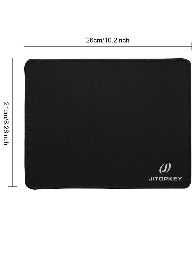 JITOPKEY - Mouse Pad with Stitched Edge, Size 260X210X2MM Premium and Portable Textured Mouse Mat, Non-Slip Rubber Base Mousepad for Laptop, Computer & PC - Image 1