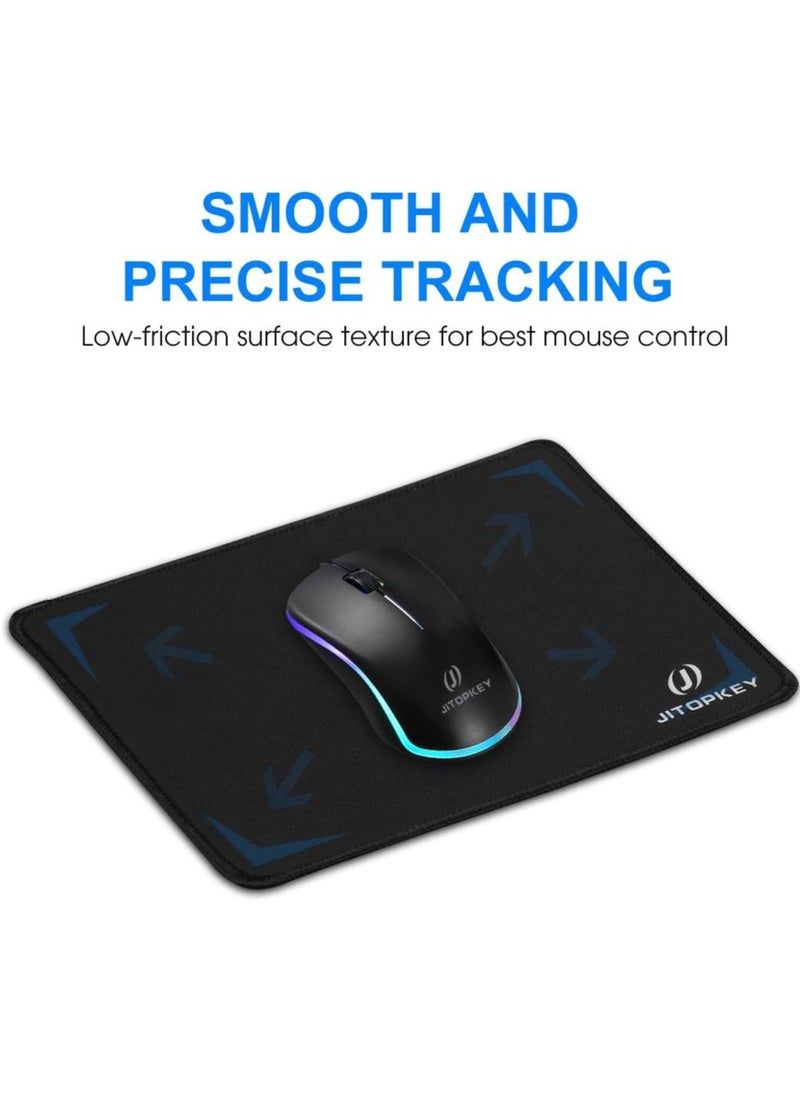 JITOPKEY - Mouse Pad with Stitched Edge, Size 260X210X2MM Premium and Portable Textured Mouse Mat, Non-Slip Rubber Base Mousepad for Laptop, Computer & PC - Image 1