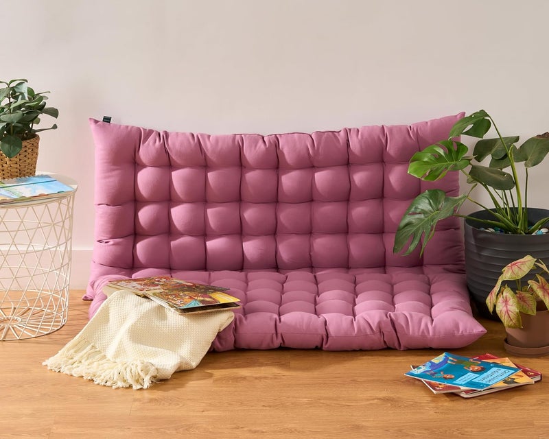 SKANDA FAB فرشة أرضية قطنية مقاس 60×120 سم، راحة فاخرة وحشوة من الألياف الدقيقة للتأمل | وسادة مقعد | للأطفال | وسادة أرضية | للحيوانات الأليفة | وسادة جلوس أرضية | وسادة كرسي | لون أرجواني (عبوة من 2) - Image 1