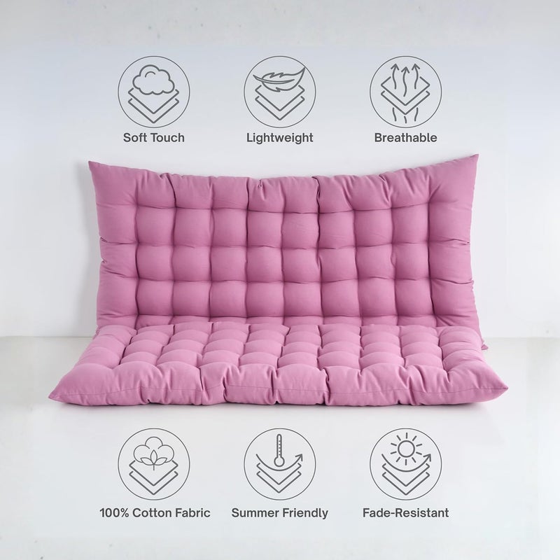 SKANDA FAB فرشة أرضية قطنية مقاس 60×120 سم، راحة فاخرة وحشوة من الألياف الدقيقة للتأمل | وسادة مقعد | للأطفال | وسادة أرضية | للحيوانات الأليفة | وسادة جلوس أرضية | وسادة كرسي | لون أرجواني (عبوة من 2) - Image 4