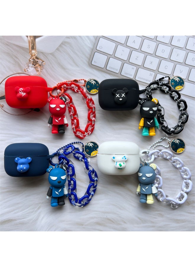 Suitable For Vivo TWS 4 Wireless Bluetooth Headset Protective Case IQOO TWS 2 Cartoon Charging Box Soft Case-Colour:04+pendant-Model:vivo TWS 4