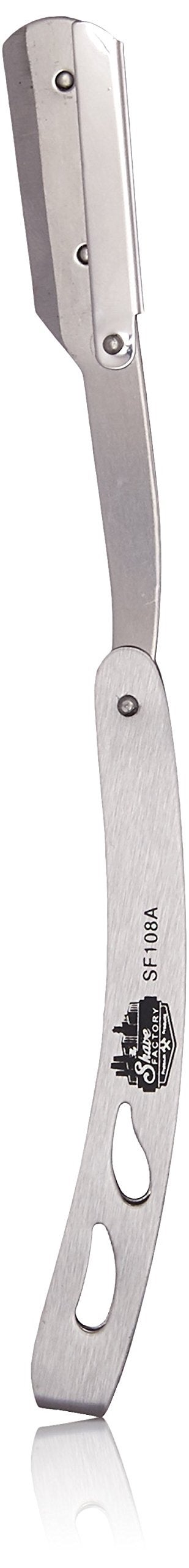 Shaving Factory Shaving factory metal straight edge barber razor silver Silver