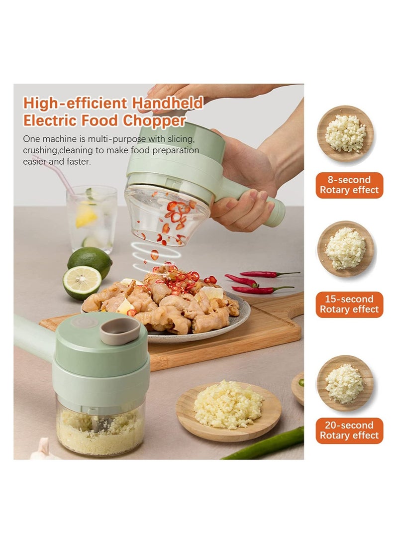 ELTRAZONE 4 in 1 Handheld Electric Food Chopper Wireless Vegetable Cutter Set Vegetable Chopper and Meat grinder with USB Powered for Kitchen - Image 4