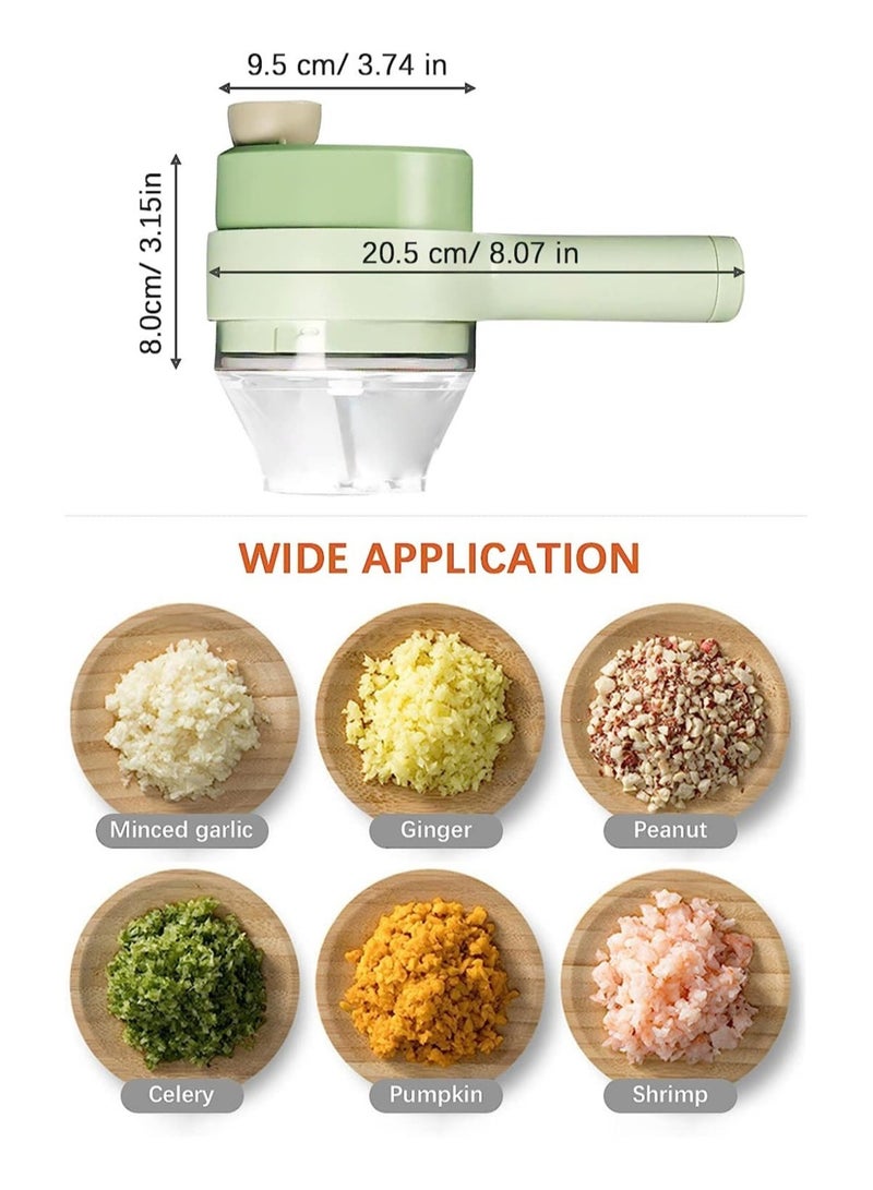 ELTRAZONE 4 in 1 Handheld Electric Food Chopper Wireless Vegetable Cutter Set Vegetable Chopper and Meat grinder with USB Powered for Kitchen - Image 5
