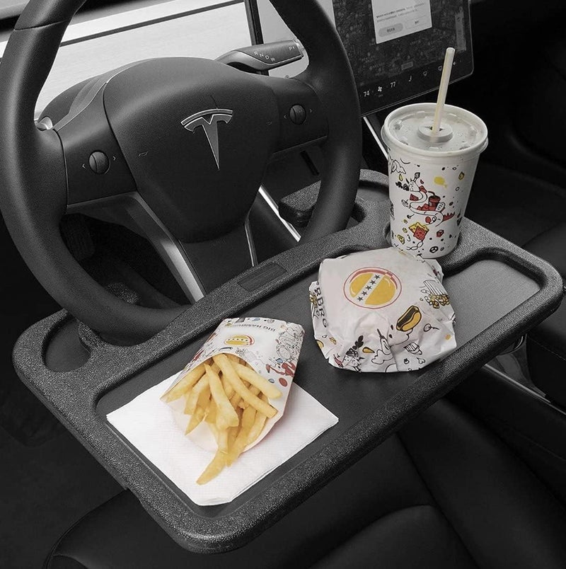 SCIENISH Portable Car Steering Wheel Desk, Laptop, Tablet, iPad Or Notebook Car Travel Table, Food Eating Hook On Steering Wheel Tray, for Constant Travelers, Fits Most Vehicles Steering Wheels - Image 5