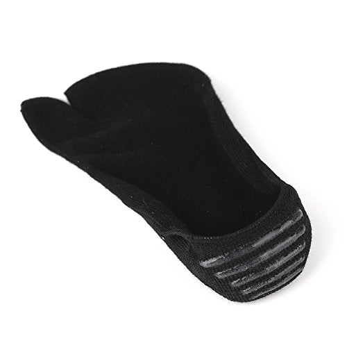 F Flammi Flammi Women's 3 Pairs No Show Two Toe Socks Cotton (Black, White, Grey) - Image 5