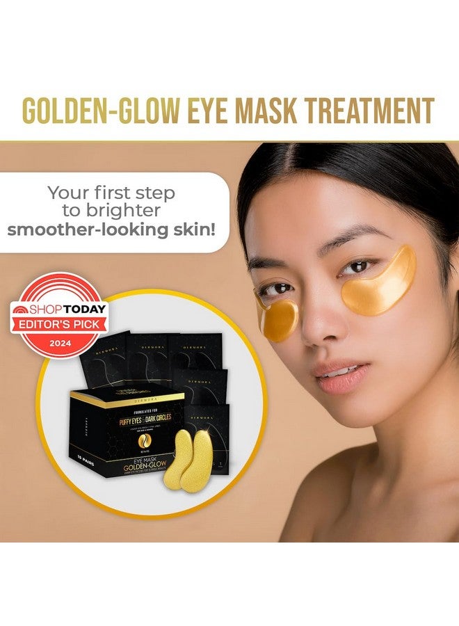 DERMORA Golden Glow Under Eye Patches (15 Pairs Eye Gels) - Rejuvenating Treatment for Dark Circles, Puffy Eyes, Refreshing, Revitalizing, Travel, Wrinkles - Image 2