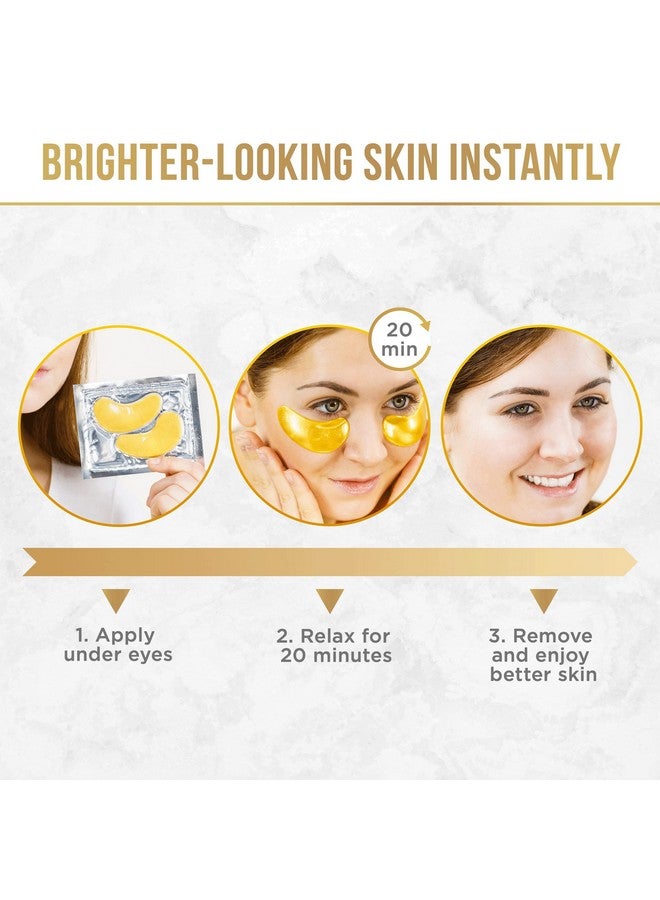 DERMORA Golden Glow Under Eye Patches (15 Pairs Eye Gels) - Rejuvenating Treatment for Dark Circles, Puffy Eyes, Refreshing, Revitalizing, Travel, Wrinkles - Image 5
