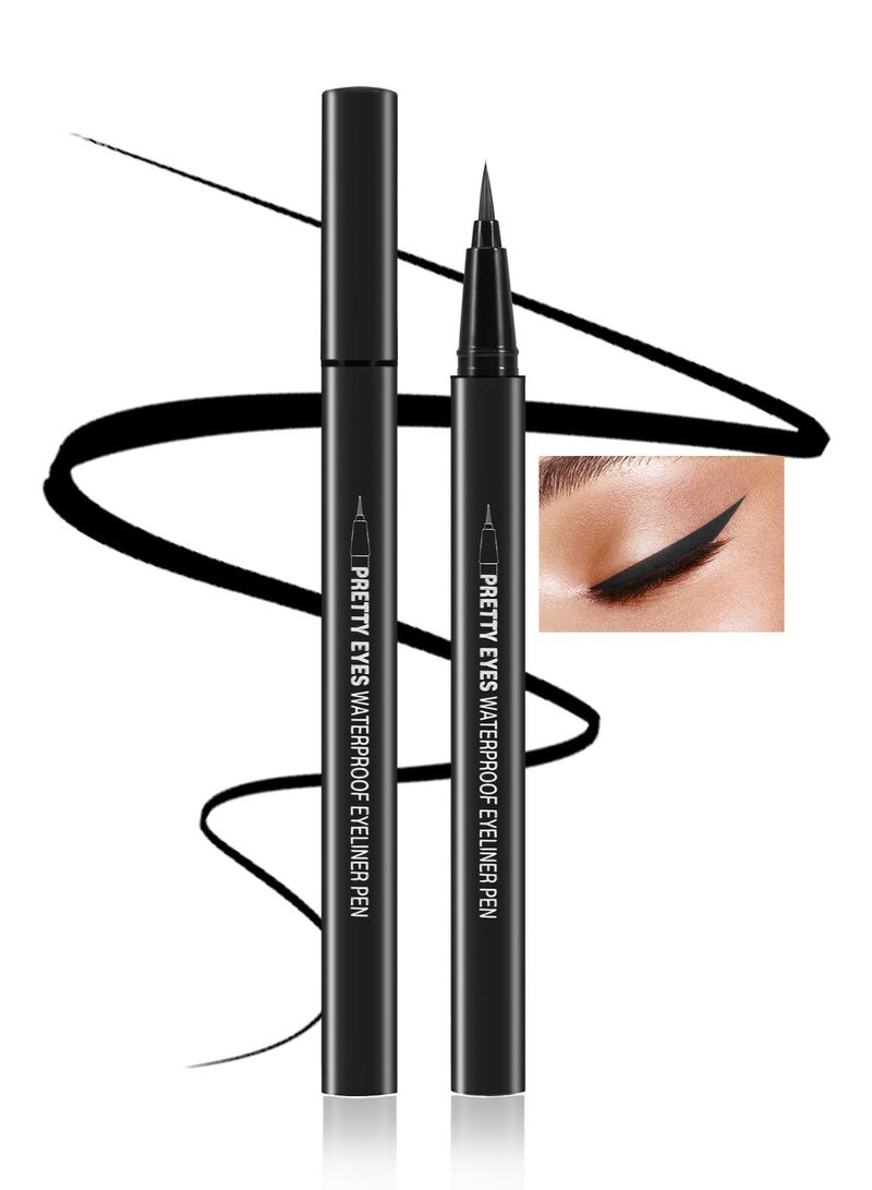 SYOSI Matte Liquid Eyeliner Pen, Waterproof Colorful Eye Makeup Liner with Ultra Fine Felt Tip, Long Lasting, Quick Drying, Smooth Gliding Ink Liner, Black  - Image 1