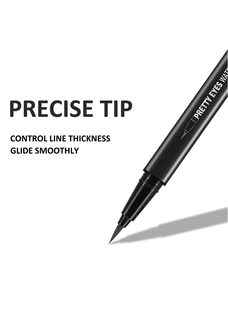 SYOSI Matte Liquid Eyeliner Pen, Waterproof Colorful Eye Makeup Liner with Ultra Fine Felt Tip, Long Lasting, Quick Drying, Smooth Gliding Ink Liner, Black  - Image 2