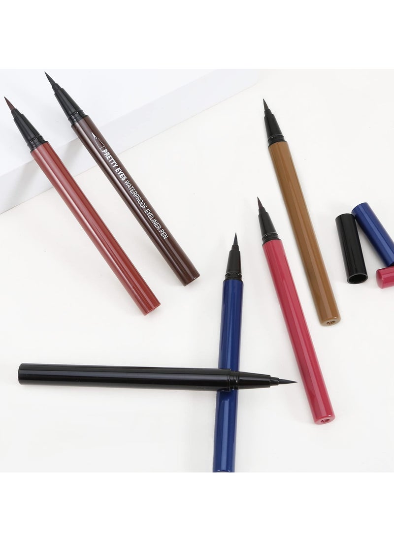 SYOSI Matte Liquid Eyeliner Pen, Waterproof Colorful Eye Makeup Liner with Ultra Fine Felt Tip, Long Lasting, Quick Drying, Smooth Gliding Ink Liner, Black  - Image 5