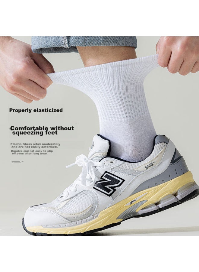 Cotton Thirteen Mianshisan Men's Socks Mid-calf Socks, Autumn And Winter, Solid Color, Business Casual, Breathable, Long Tube, 7 Pairs - Image 4