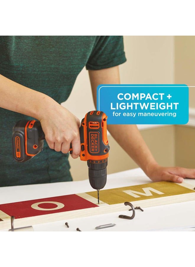 BLACK+DECKER 12V MAX Cordless Drill/Driver, Battery and Charger Included (BDCDD12C) - Image 4