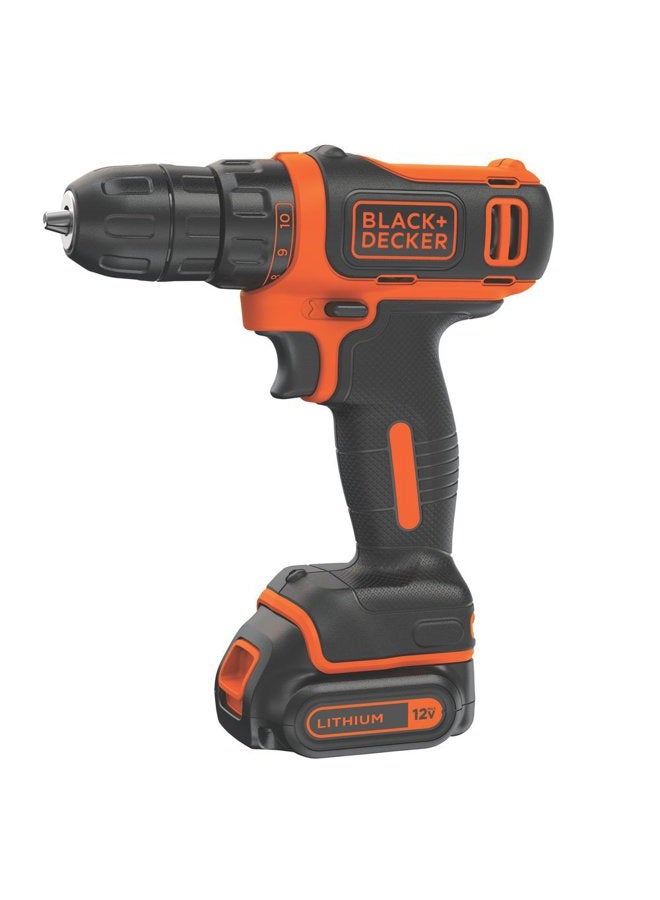BLACK+DECKER 12V MAX Cordless Drill/Driver, Battery and Charger Included (BDCDD12C) - Image 1