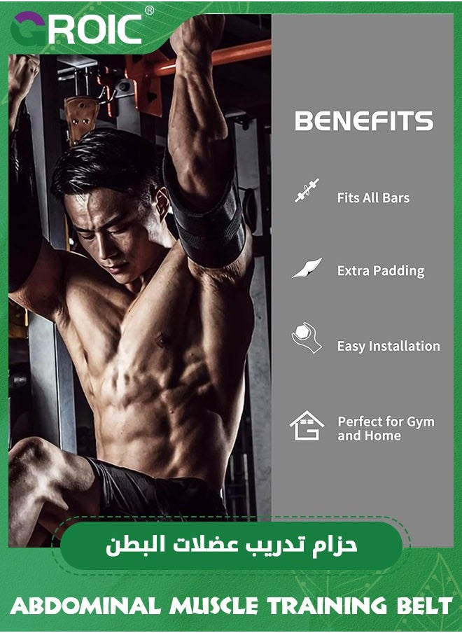 GROIC - AB Straps for Pull Up Bar Hanging, Straps Exerciser Ab Slings Strap for Pull Up Straps Bar Abdominal Muscle Building Rip Resistant Padded Arm Support Sling for Ab Workout Knee Leg Raises Hanging Leg R - Image 1