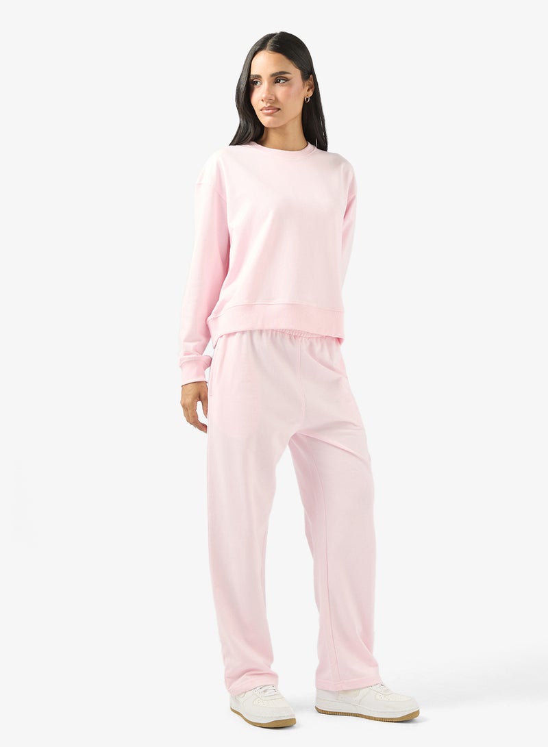 جينجر بيسيكس طقم سويت شيرت وبنطلون رياضي بياقة دائرية - Image 5