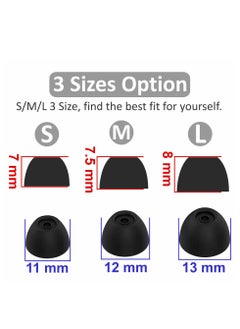 KASTWAVE 6 Pairs Silicone for Galaxy Buds 2 Ear Tips Earbuds, Soft Rubber Flexible Eartips Buds Wing Tips Fit in Case Compatible with Samsung Galaxy Buds 2 / Galaxy Buds Plus, Anti-Slip, S/M/L 3 Size - Black  - Image 5