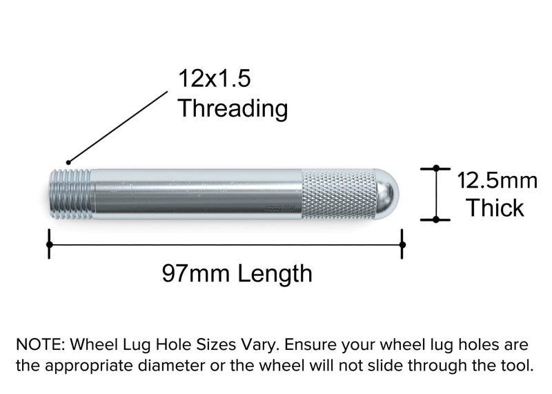 StanceMagic Silver Wheel Hanger Alignment Pin Guide Tool - Metric 12x1.5 Threads - Lug Bolt Automotive Mechanic Tool Compatible with BMW Mercedes Volkswagen, Wheel Mounting Guide Bolt M12x1.5 1pc - Image 2