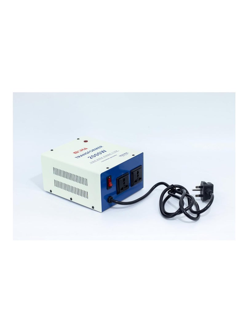 NTECH (MOHA-2000W) 220V To 110V Step Down Power Converter Voltage Universal 3 Pin UK/EU Plug Transformer, - Image 1