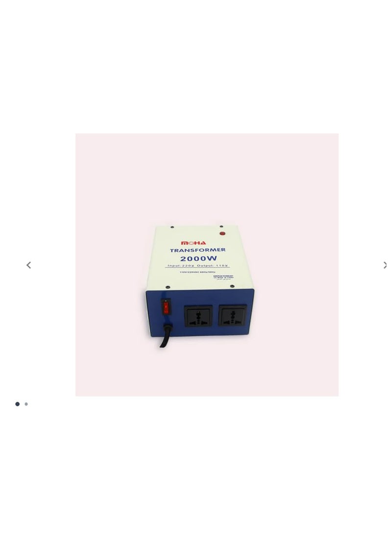 NTECH (MOHA-2000W) 220V To 110V Step Down Power Converter Voltage Universal 3 Pin UK/EU Plug Transformer, - Image 2