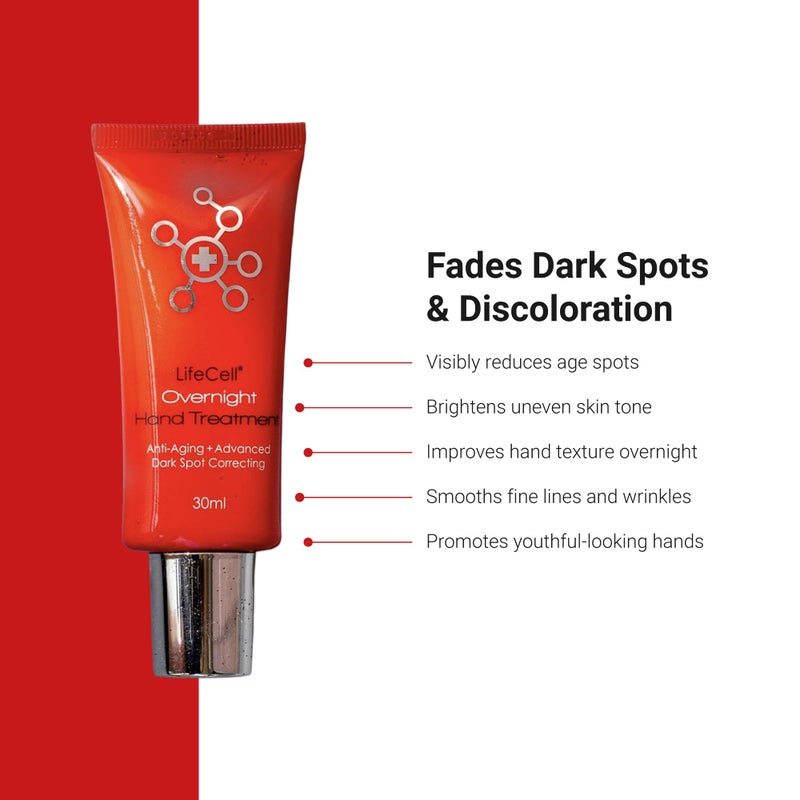 LifeCell Retinol + Vitamin C Overnight Hand Treatment â€“ Anti-Aging Hand Cream for Dark Spots, Dryness & Fine Lines â€“ Moisturizing Night Formula with Argan Oil â€“ Unscented, Non-Greasy â€“ 1oz - Image 3