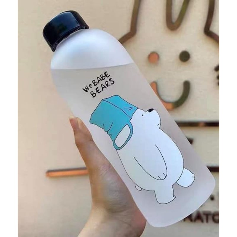 ALKAYAN Bear Water Bottle - 1 Liter Capacity - Food Grade - Hard Plastic - Image 2