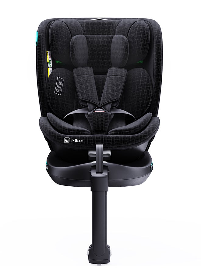 Moon Gyro Pro+ I-Size 360° Rotating Car Seat W/ Leg Support And Isofix For 40-150Cm (Group 0+,1,2,3) 0M To 12Yr - Black - Image 1
