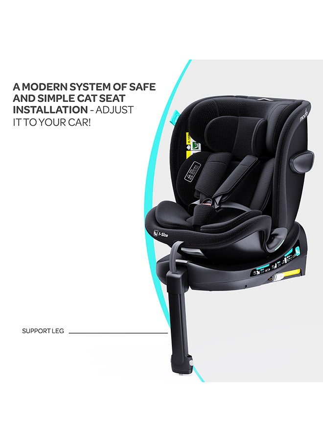 Moon Gyro Pro+ I-Size 360° Rotating Car Seat W/ Leg Support And Isofix For 40-150Cm (Group 0+,1,2,3) 0M To 12Yr - Black - Image 5
