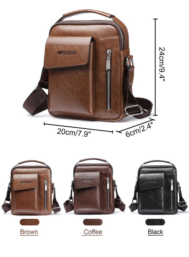 ويكسير حقيبة كتف رجالية عصرية، حقيبة رسول، حقيبة رياضية خارجية غير رسمية، حقيبة يد رجالية للأعمال، حقيبة مائلة، سوداء كبيرة - Image 2