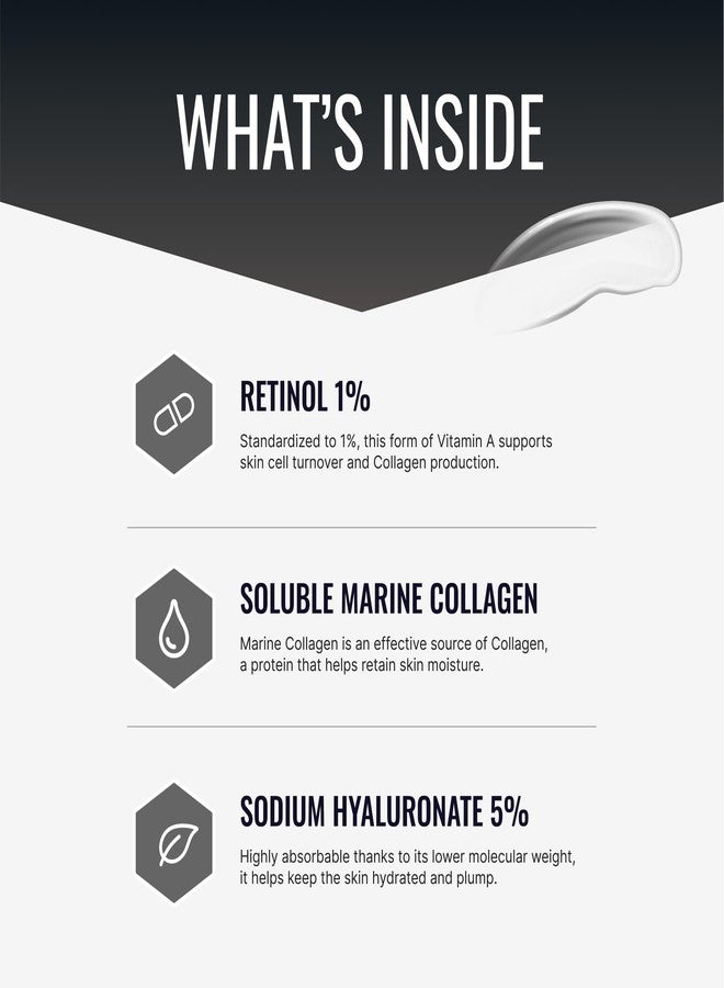 Approved Science Retinol Cream with 1% Retinol, 5% Collagen, and 5% Hyaluronic Acid - Revitalize, Brighten, Firm, and Plump Skin - 2 fl. oz. (60 ml) - Image 2